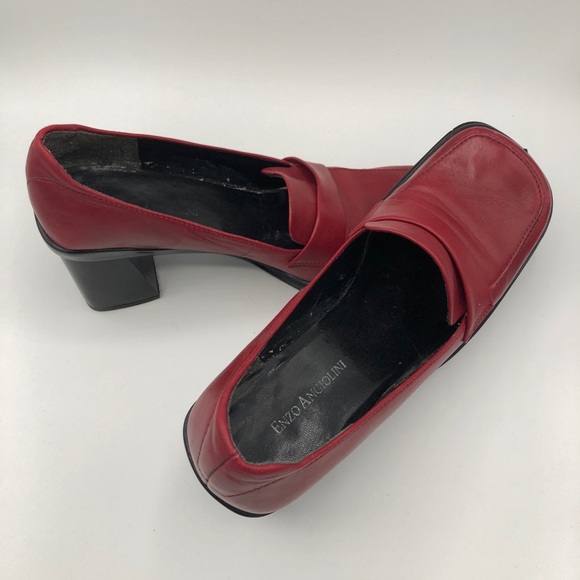 Enzo Angiolini Chunky Heel Penny Loafer in RED 8M - Picture 7 of 7